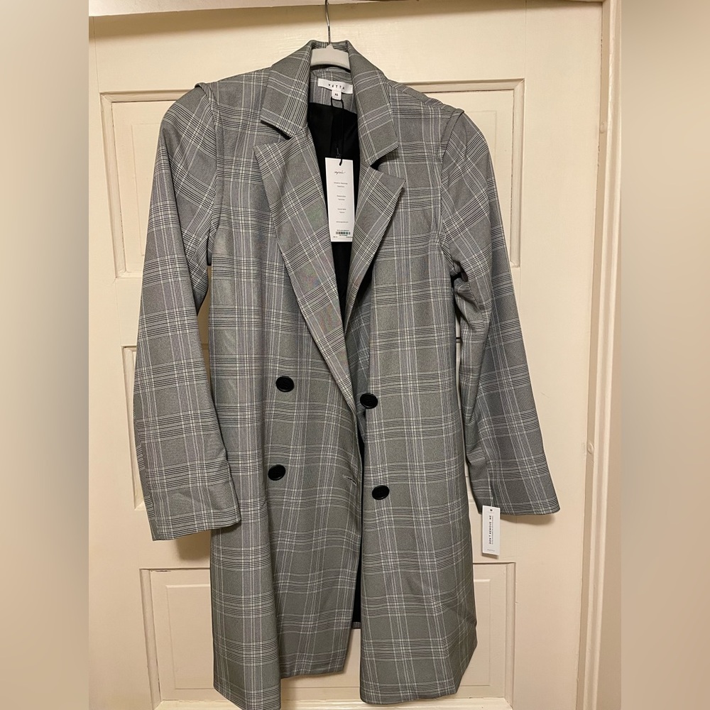 VETTA the Blazer Dress - black/white plaid - never worn, still has tags!